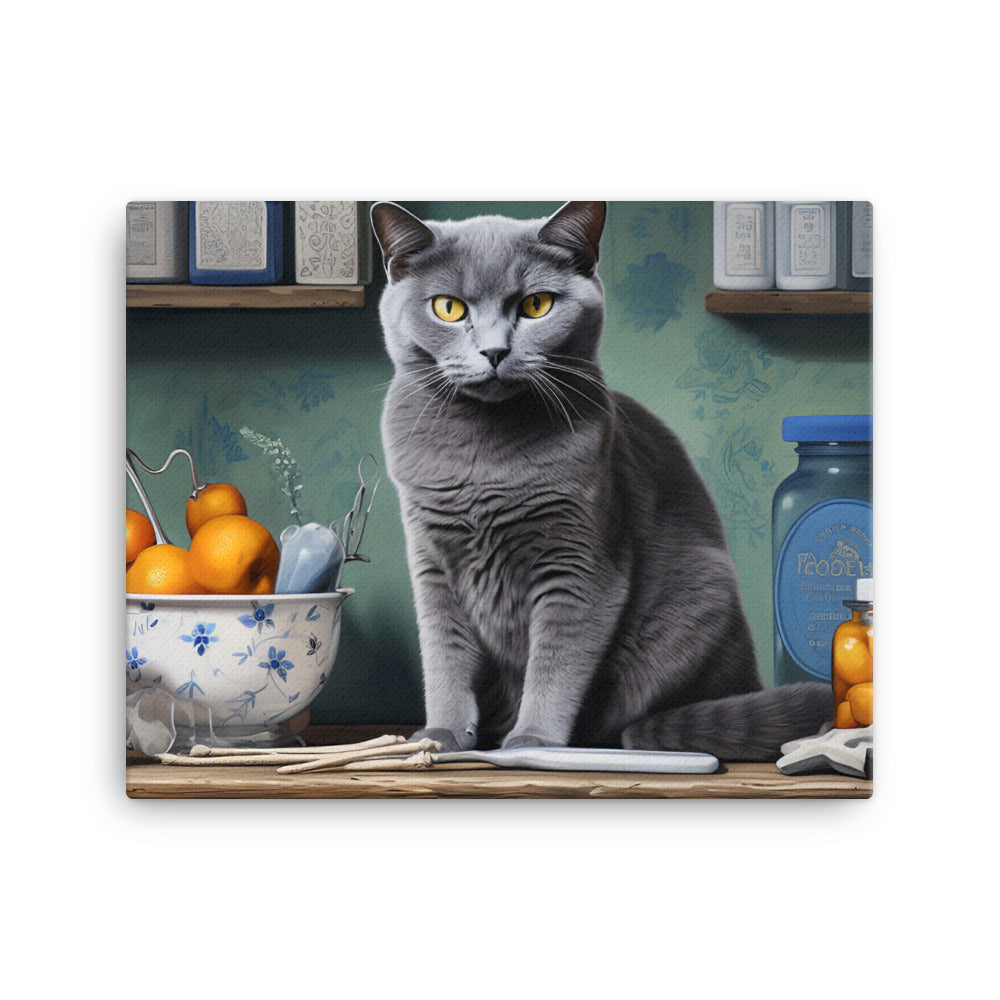 Russian Blue Pharmacist Canvas - PosterfyAI.com