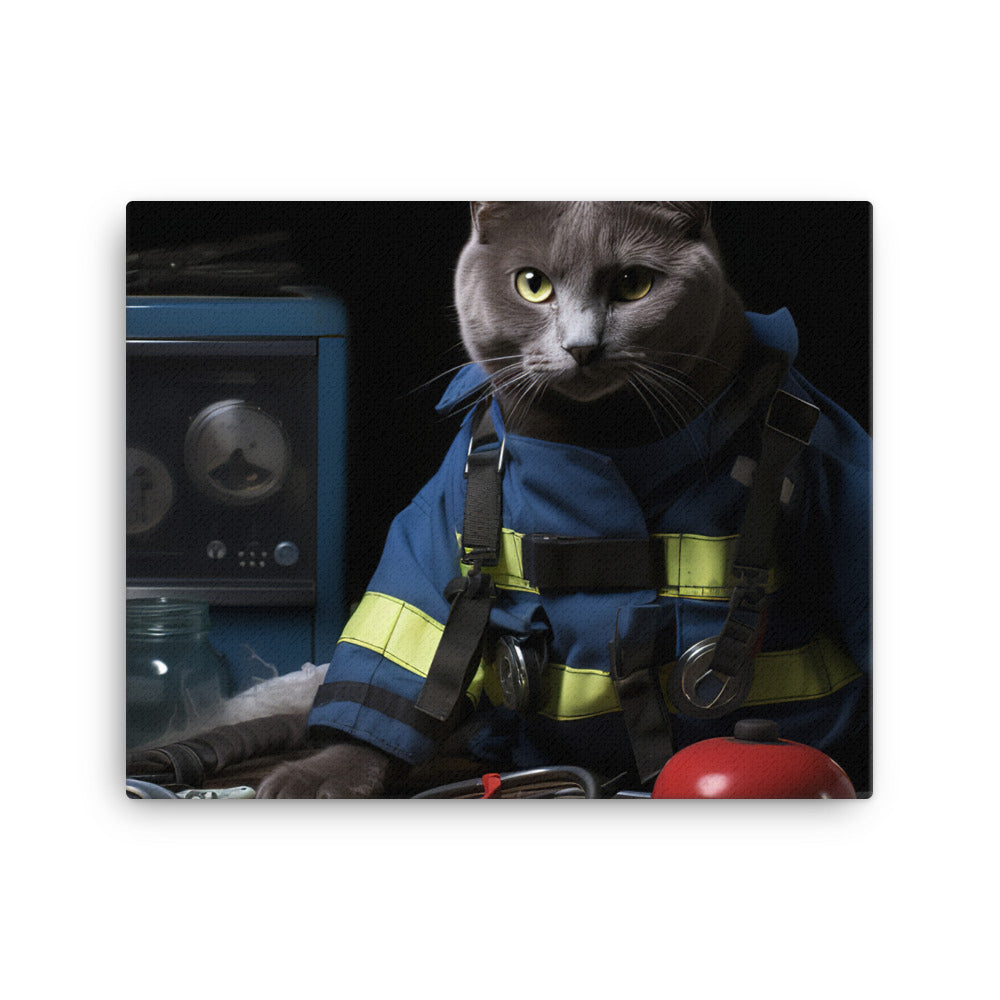 Russian Blue Paramedic Canvas - PosterfyAI.com