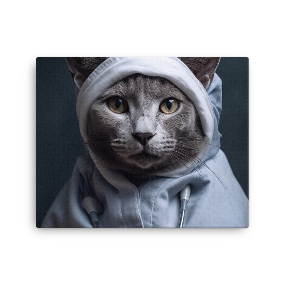 Russian Blue Nurse Canvas - PosterfyAI.com