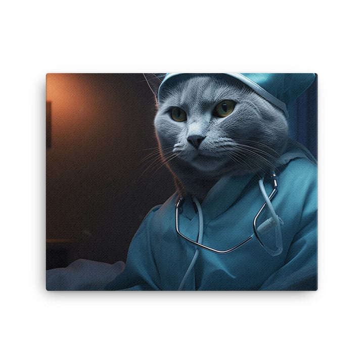 Russian Blue Nurse Canvas - PosterfyAI.com