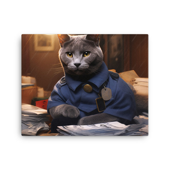 Russian Blue Mail Carrier Canvas - PosterfyAI.com