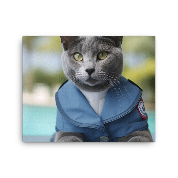 Russian Blue Lifeguard Canvas - PosterfyAI.com