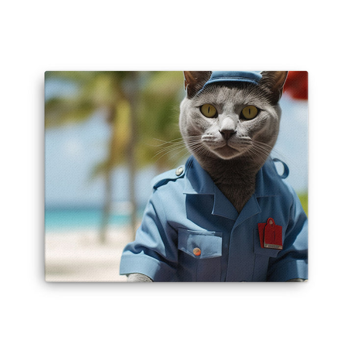 Russian Blue Lifeguard Canvas - PosterfyAI.com