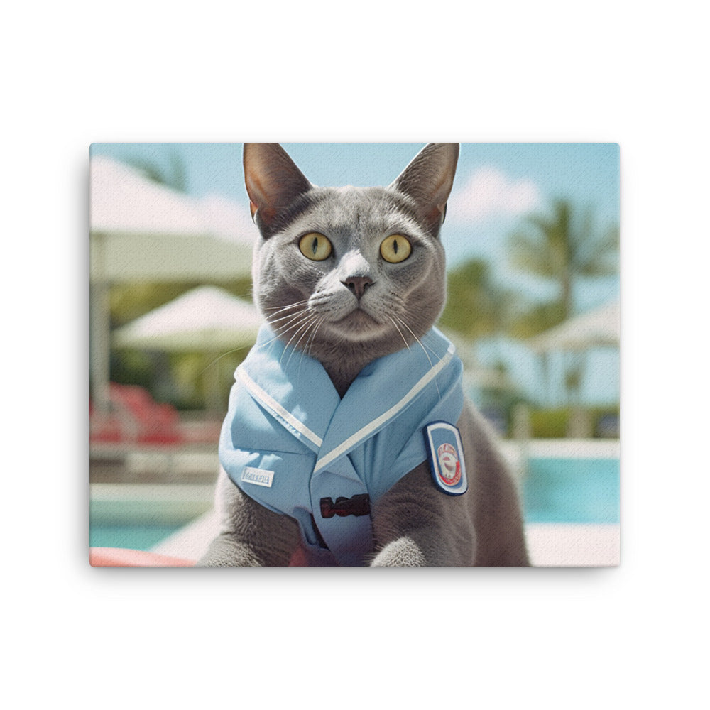 Russian Blue Lifeguard Canvas - PosterfyAI.com