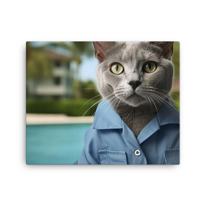 Russian Blue Lifeguard Canvas - PosterfyAI.com