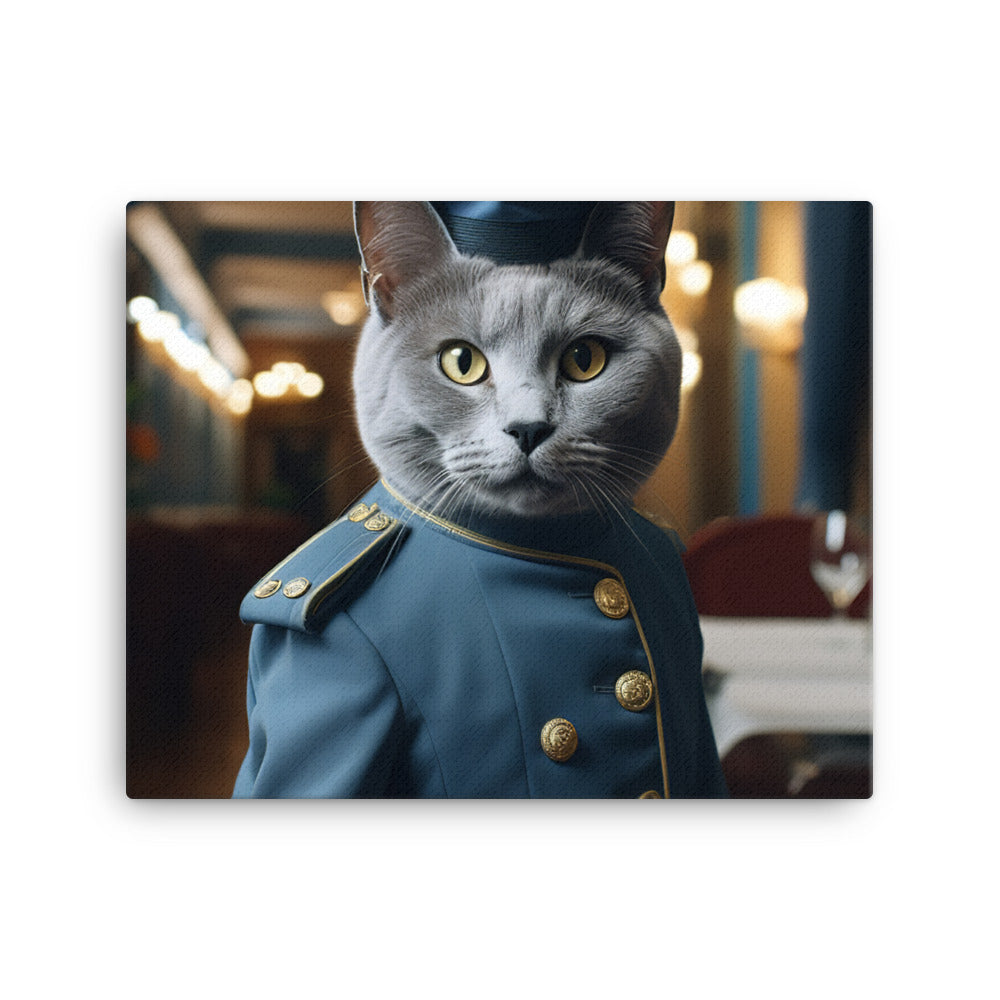 Russian Blue Hotel Staff Canvas - PosterfyAI.com