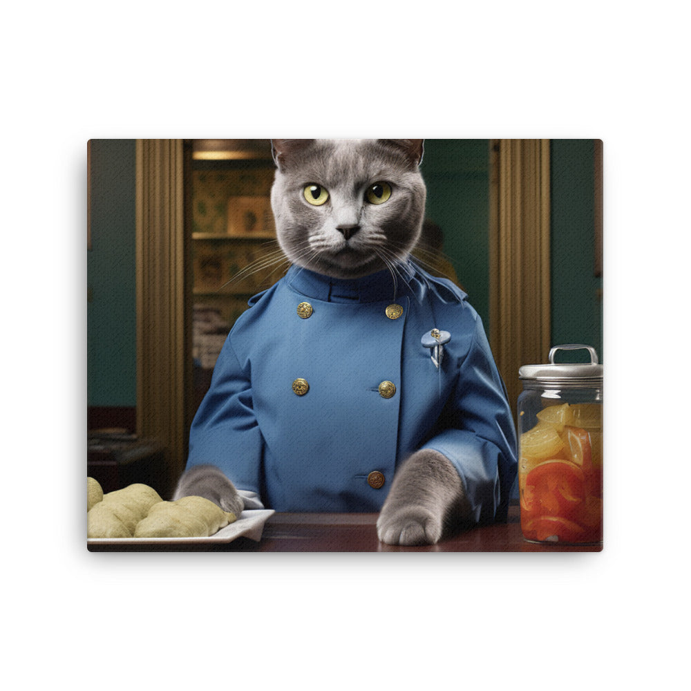 Russian Blue Fast Food Crew Canvas - PosterfyAI.com