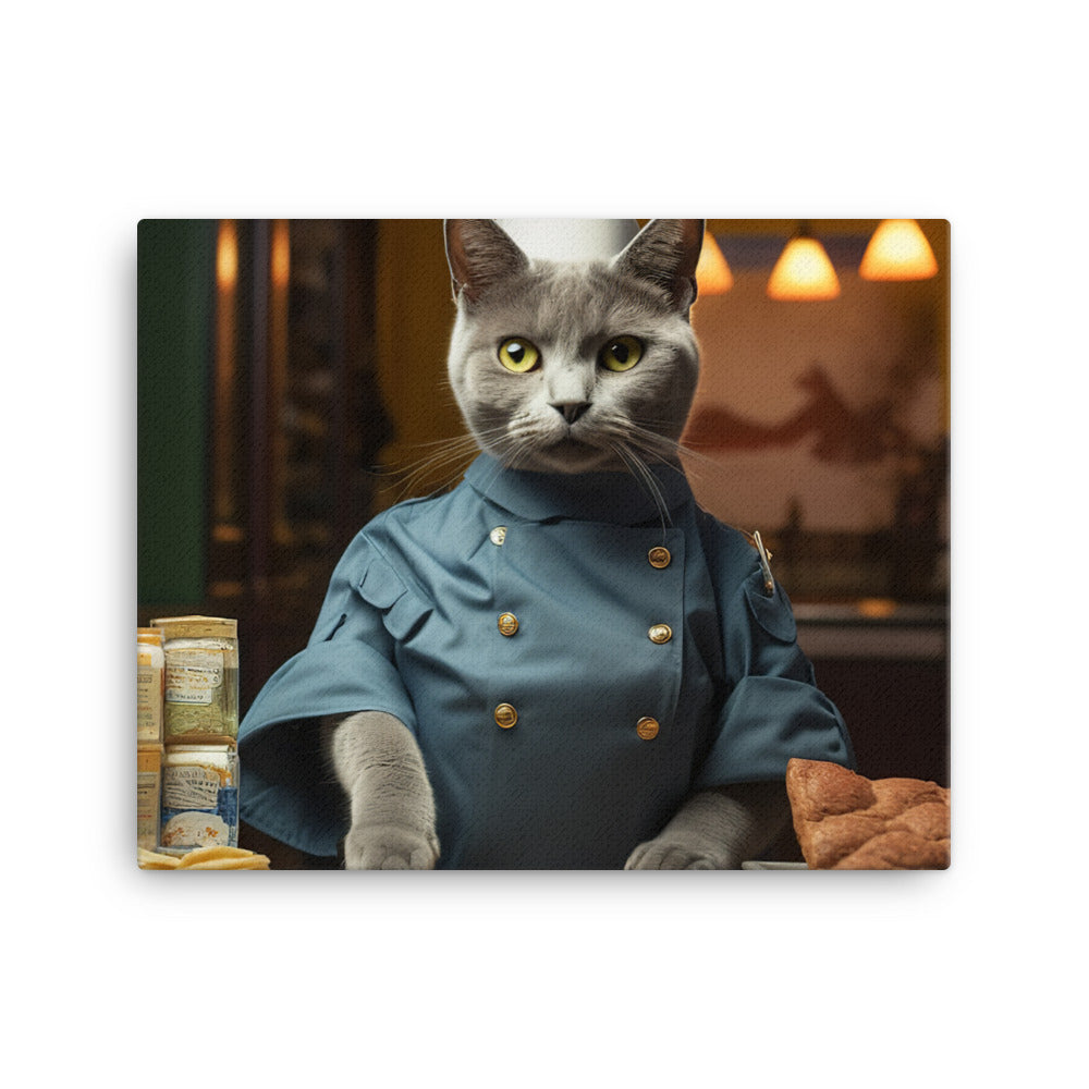 Russian Blue Fast Food Crew Canvas - PosterfyAI.com