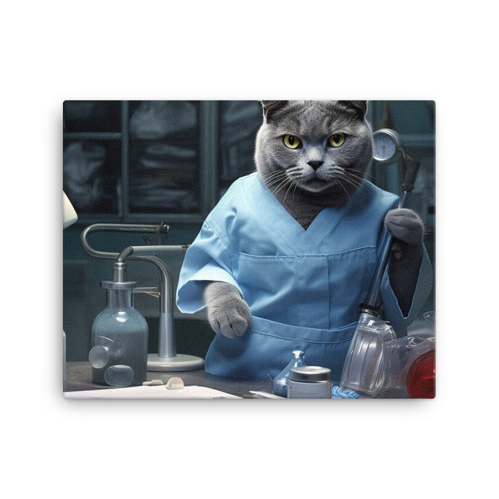 Russian Blue Doctor Canvas - PosterfyAI.com