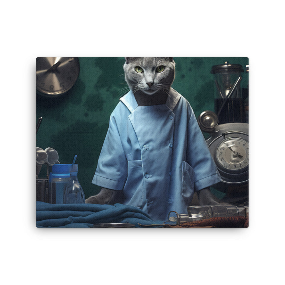 Russian Blue Doctor Canvas - PosterfyAI.com