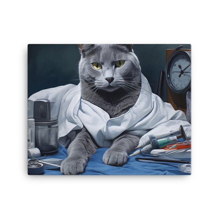 Russian Blue Doctor Canvas - PosterfyAI.com