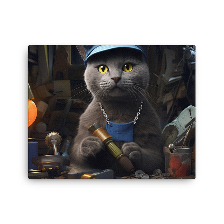 Russian Blue Contractor Canvas - PosterfyAI.com