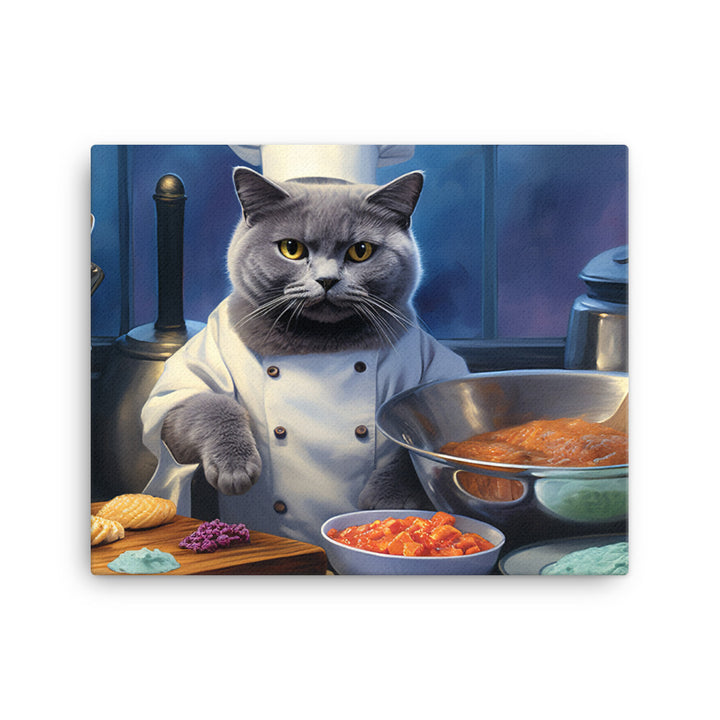 Russian Blue Chef Canvas - PosterfyAI.com