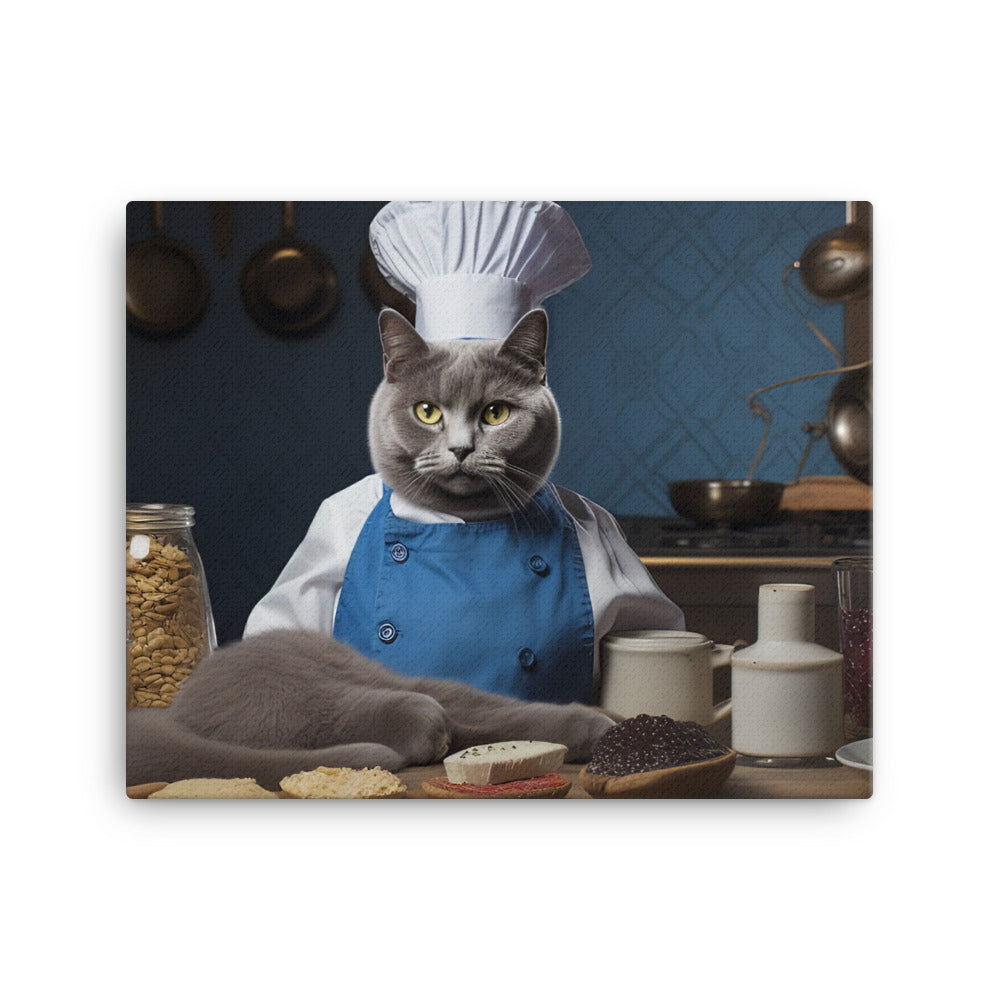 Russian Blue Chef Canvas - PosterfyAI.com