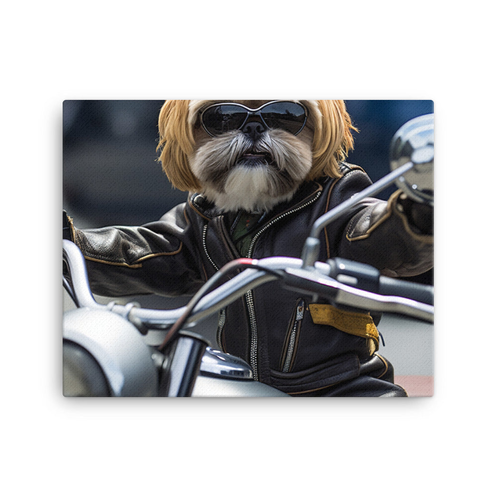 Lhasa Apso Superbike Athlete Canvas - PosterfyAI.com