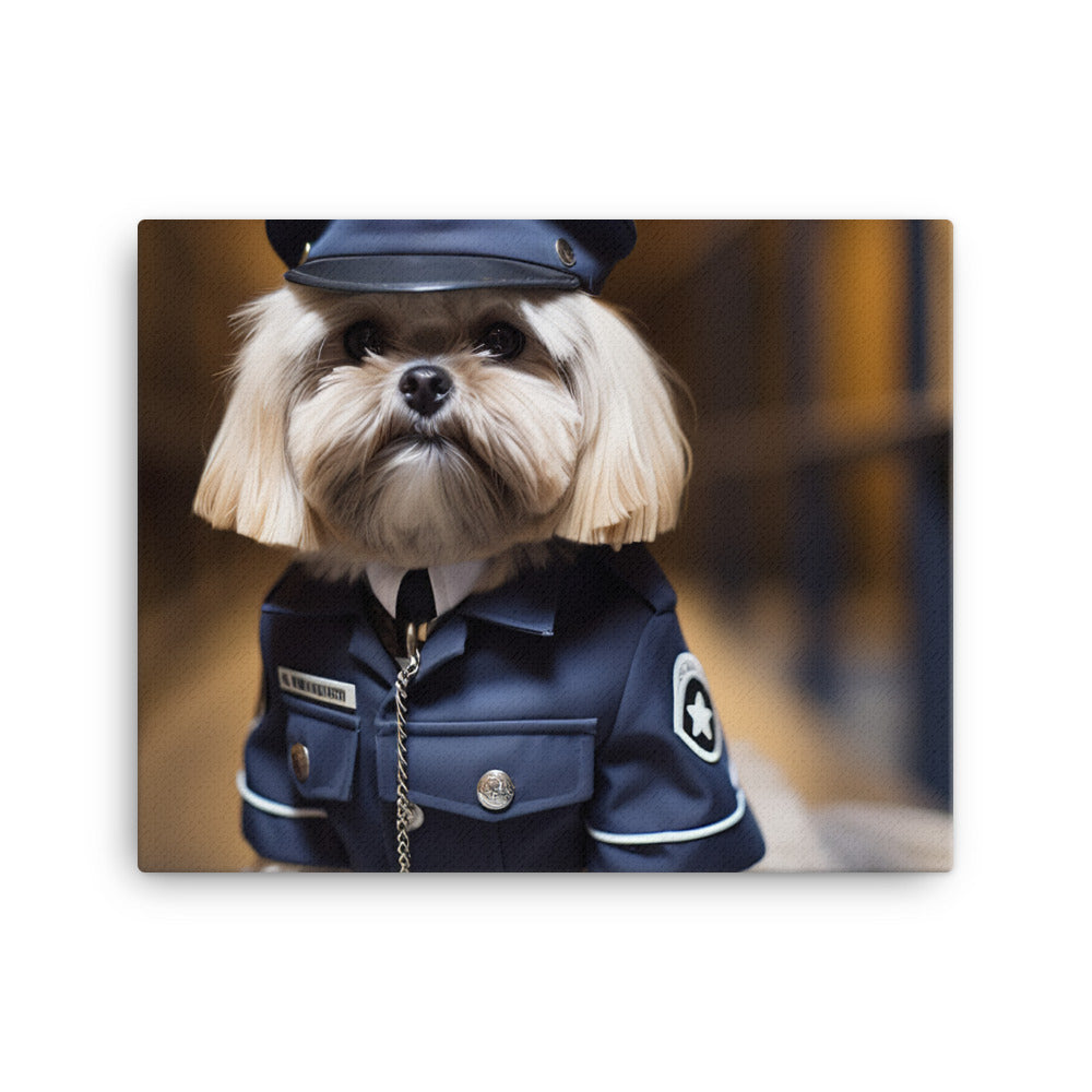 Lhasa Apso Prison Officer Canvas - PosterfyAI.com