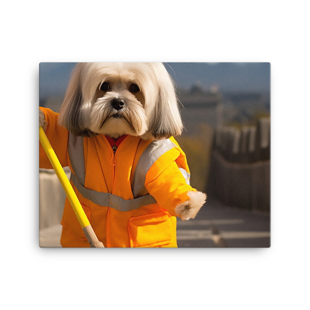 Lhasa Apso Janitor Canvas - PosterfyAI.com