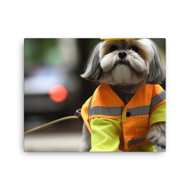 Lhasa Apso Janitor Canvas - PosterfyAI.com