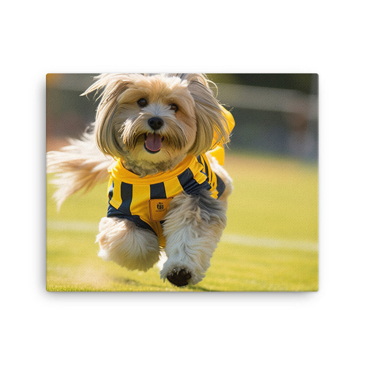 Lhasa Apso Football Player Canvas - PosterfyAI.com