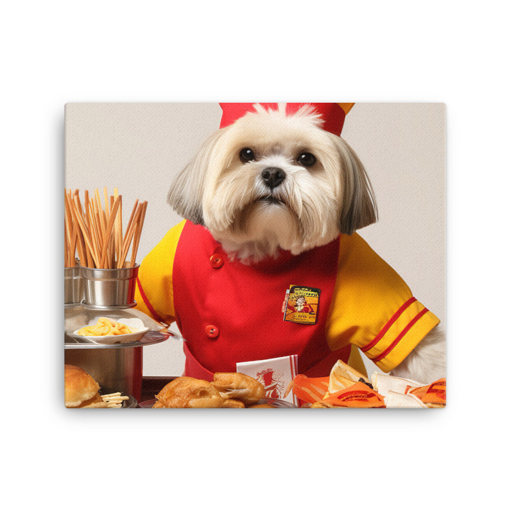 Lhasa Apso Fast Food Crew Canvas - PosterfyAI.com