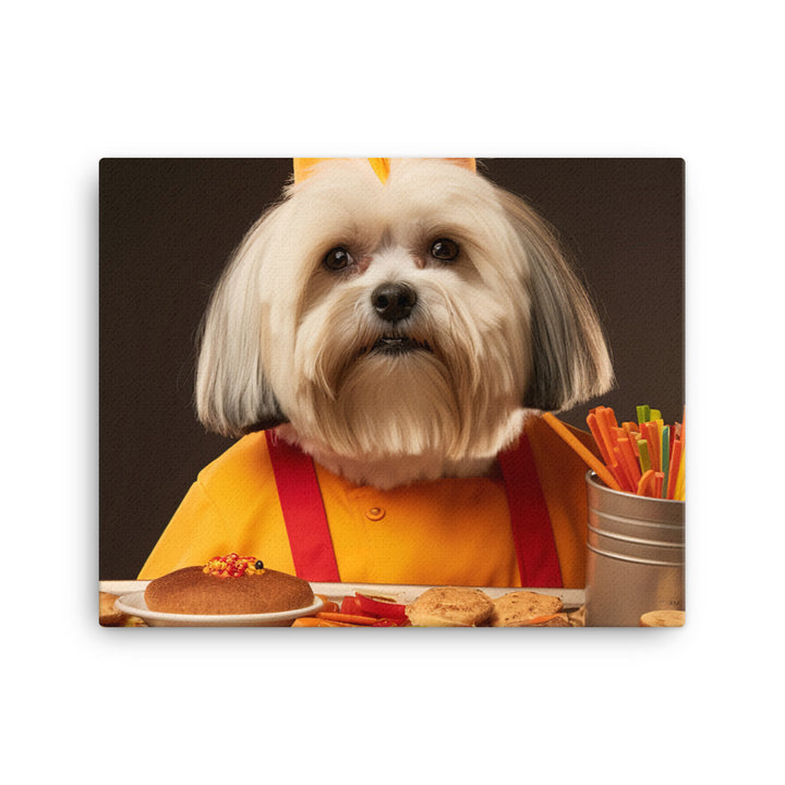 Lhasa Apso Fast Food Crew Canvas - PosterfyAI.com