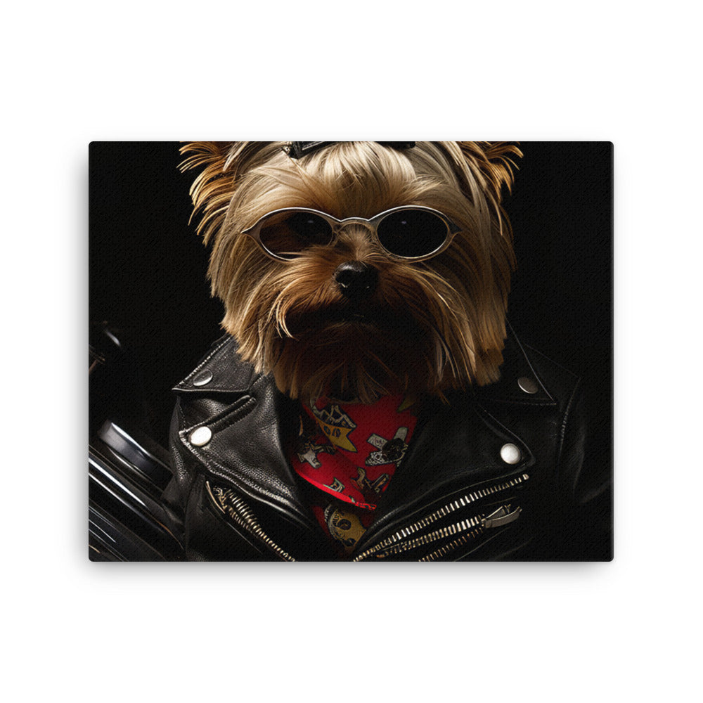 Yorkshire Terrier Superbike Athlete Canvas - PosterfyAI.com