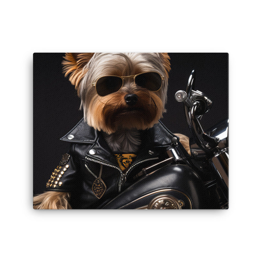 Yorkshire Terrier Superbike Athlete Canvas - PosterfyAI.com