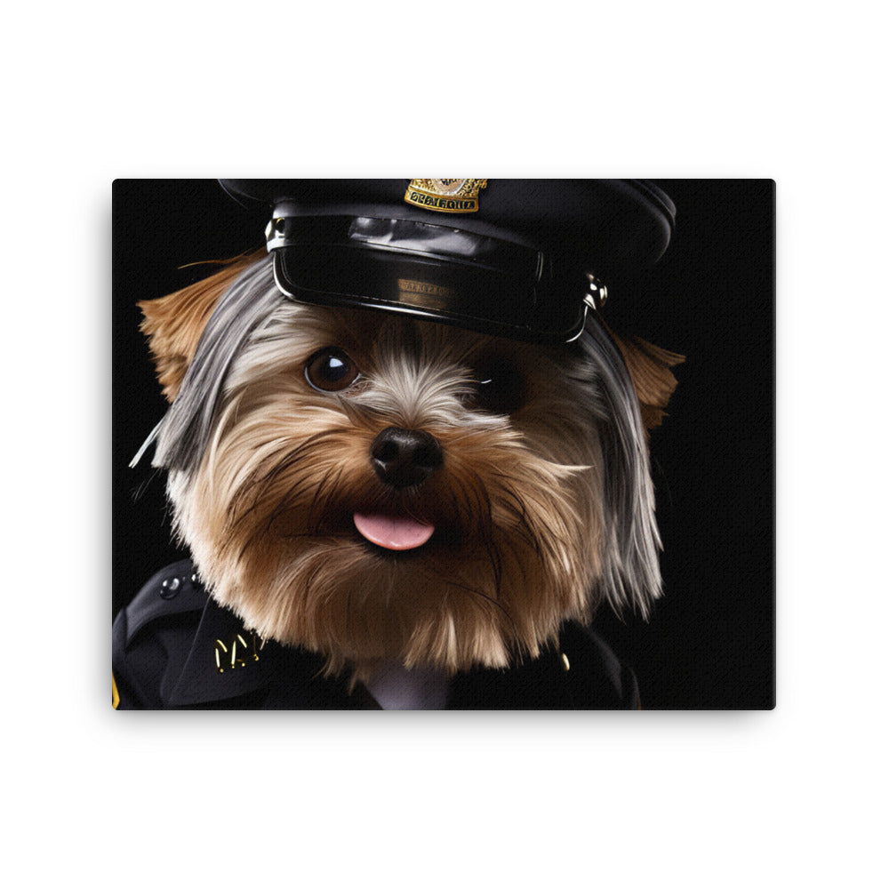 Yorkshire Terrier Security Officer Canvas - PosterfyAI.com