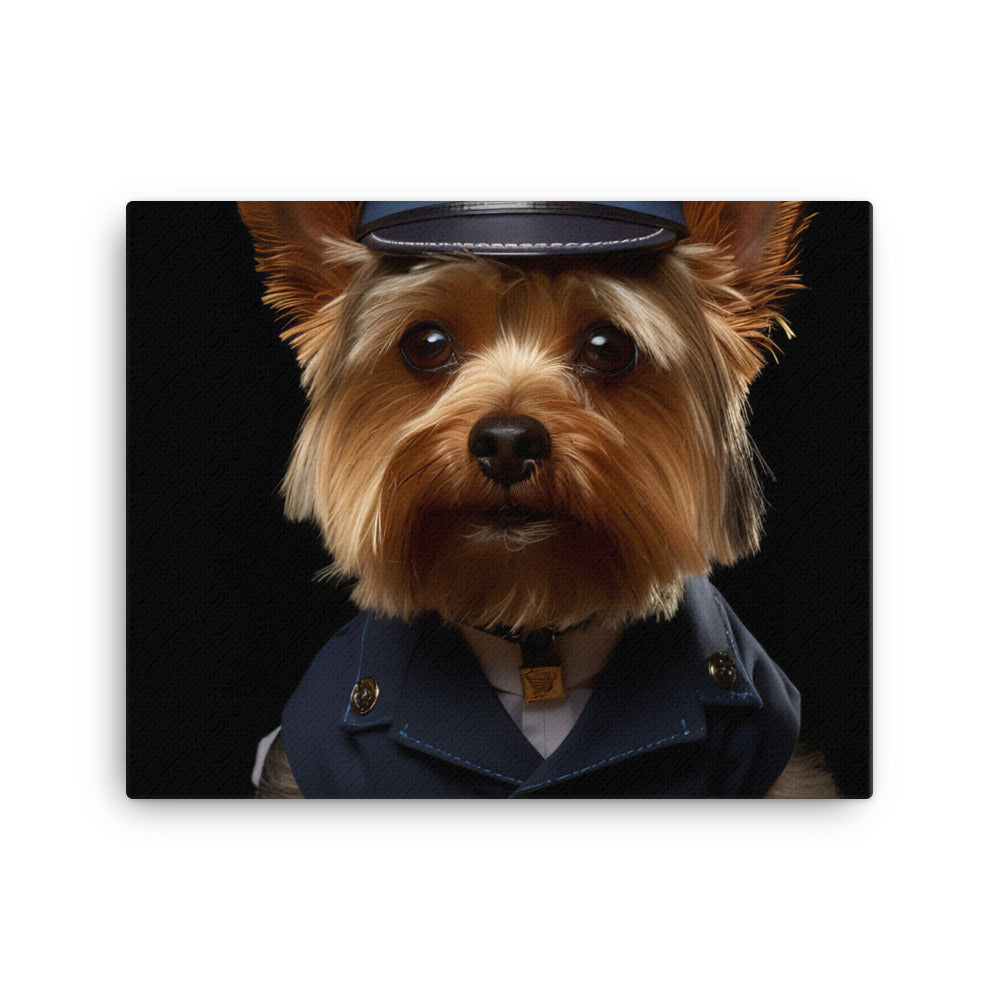 Yorkshire Terrier Security Officer Canvas - PosterfyAI.com