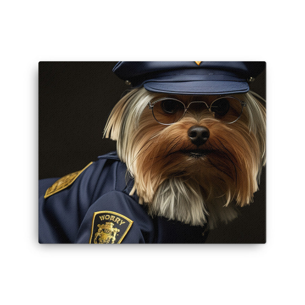 Yorkshire Terrier Security Officer Canvas - PosterfyAI.com