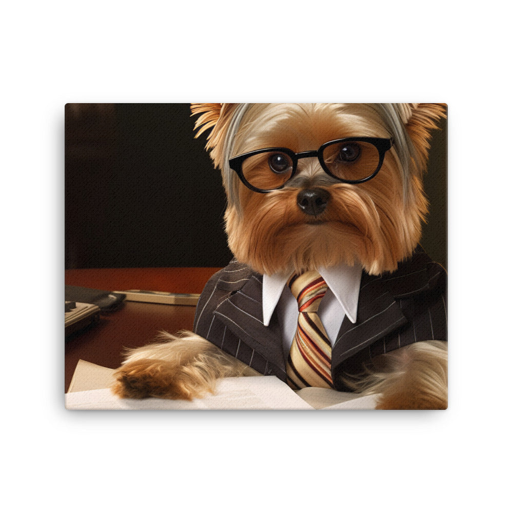 Yorkshire Terrier Sales Consultant Canvas - PosterfyAI.com