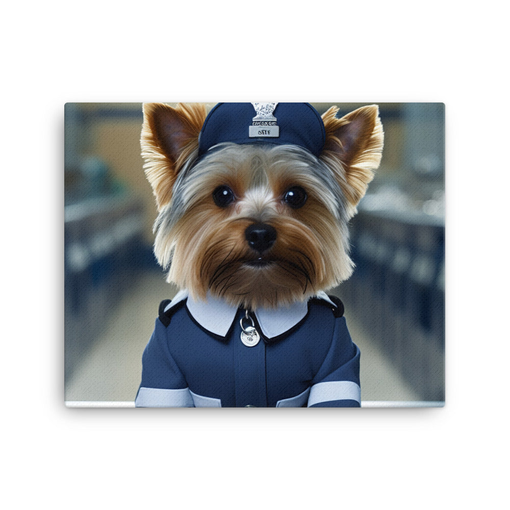 Yorkshire Terrier Prison Officer Canvas - PosterfyAI.com