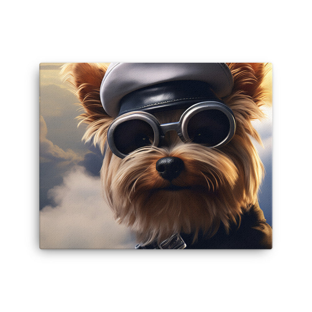 Yorkshire Terrier Pilot Canvas - PosterfyAI.com