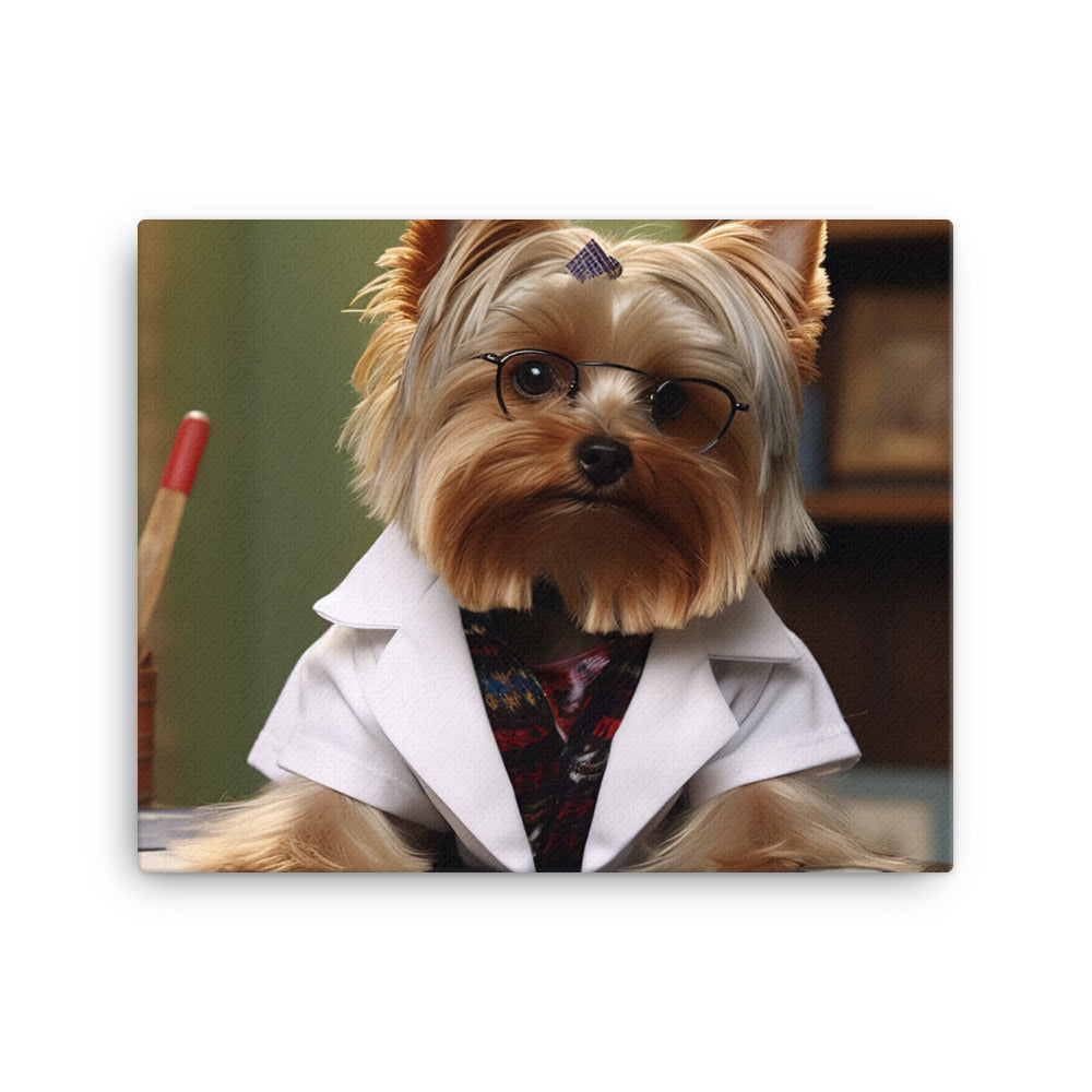 Yorkshire Terrier Pharmacist Canvas - PosterfyAI.com