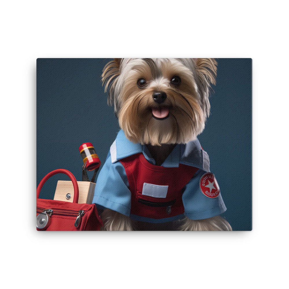 Yorkshire Terrier Paramedic Canvas - PosterfyAI.com