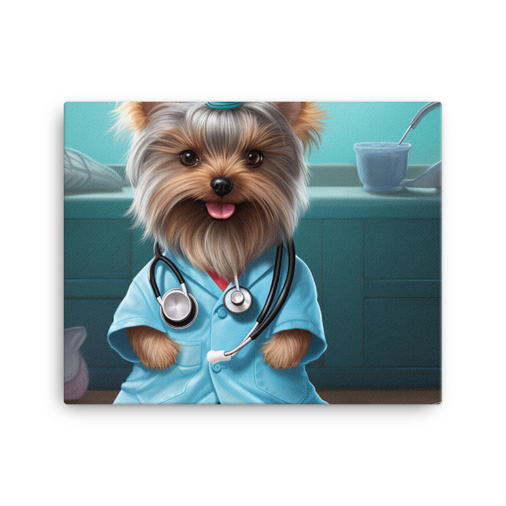 Yorkshire Terrier Nurse Canvas - PosterfyAI.com