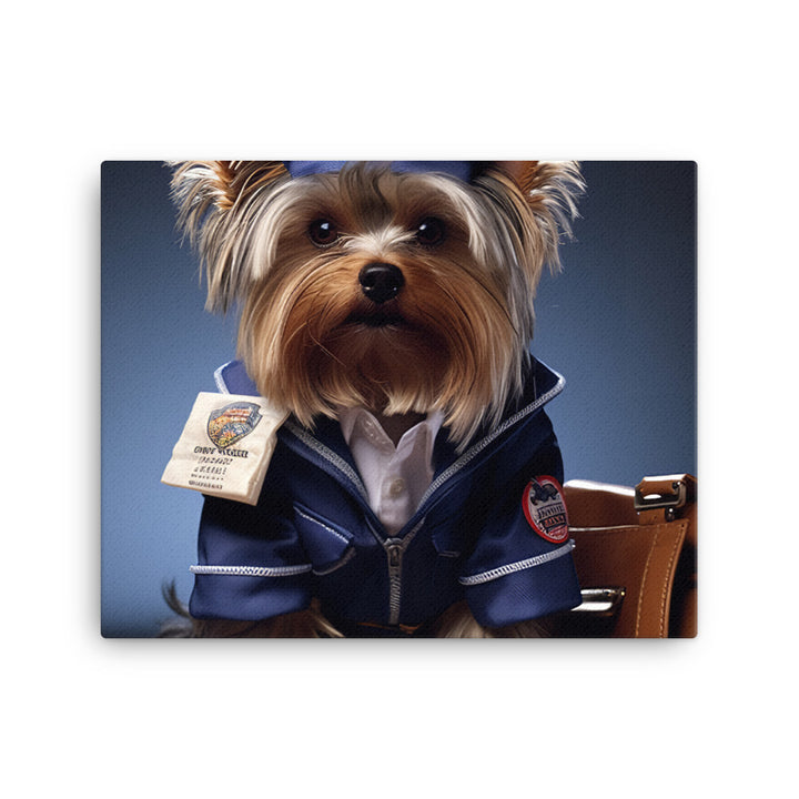 Yorkshire Terrier Mail Carrier Canvas - PosterfyAI.com