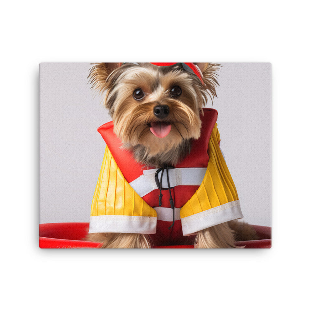 Yorkshire Terrier Lifeguard Canvas - PosterfyAI.com