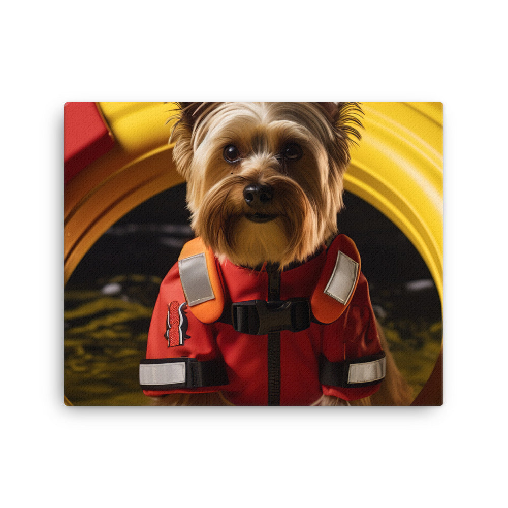 Yorkshire Terrier Lifeguard Canvas - PosterfyAI.com