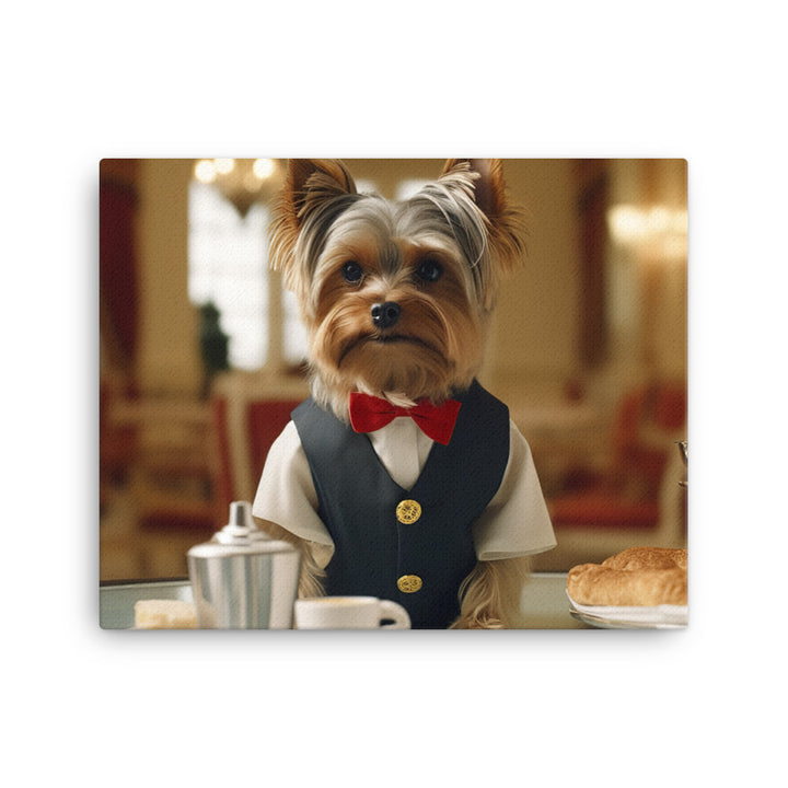 Yorkshire Terrier Hotel Staff Canvas - PosterfyAI.com