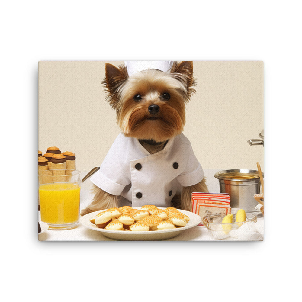 Yorkshire Terrier Fast Food Crew Canvas - PosterfyAI.com