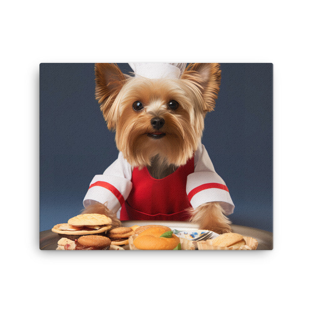 Yorkshire Terrier Fast Food Crew Canvas - PosterfyAI.com