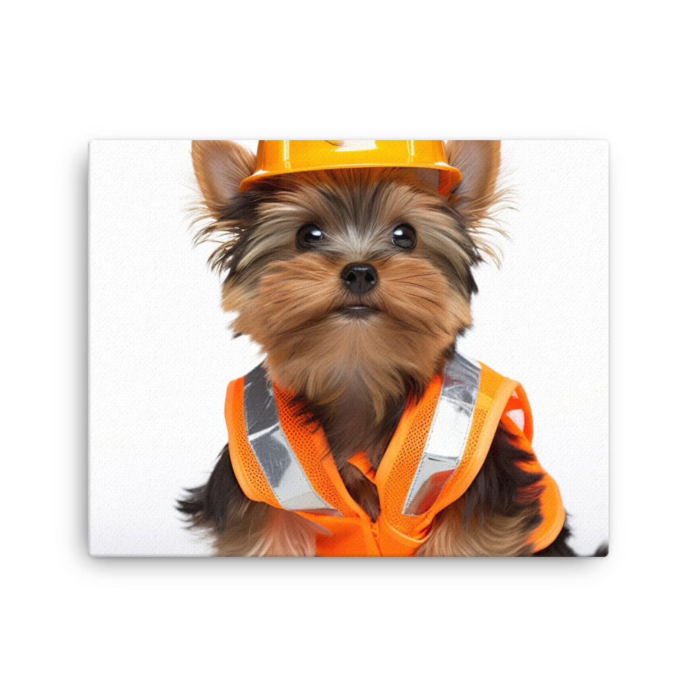 Yorkshire Terrier Contractor Canvas - PosterfyAI.com