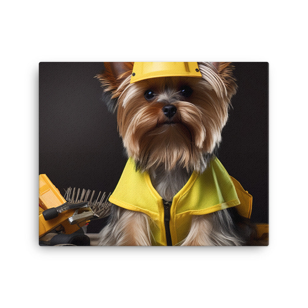 Yorkshire Terrier Contractor Canvas - PosterfyAI.com