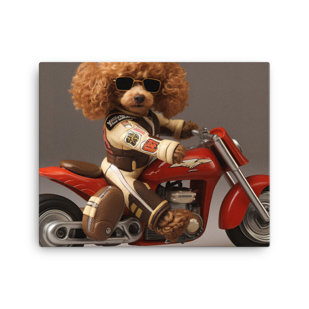 Poodle Superbike Athlete Canvas - PosterfyAI.com