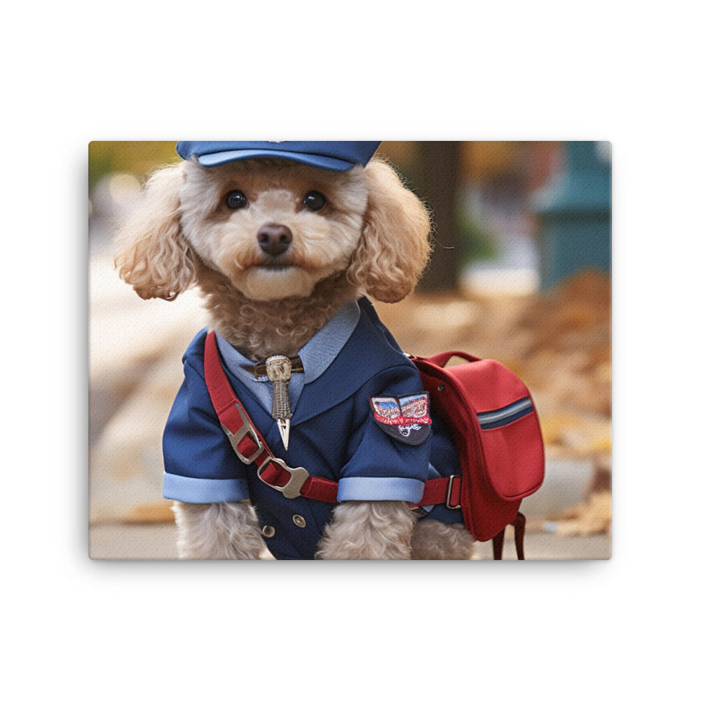 Poodle Mail Carrier Canvas - PosterfyAI.com