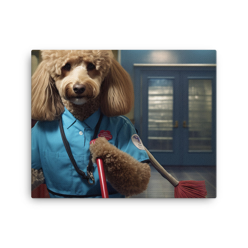 Poodle Janitor Canvas - PosterfyAI.com