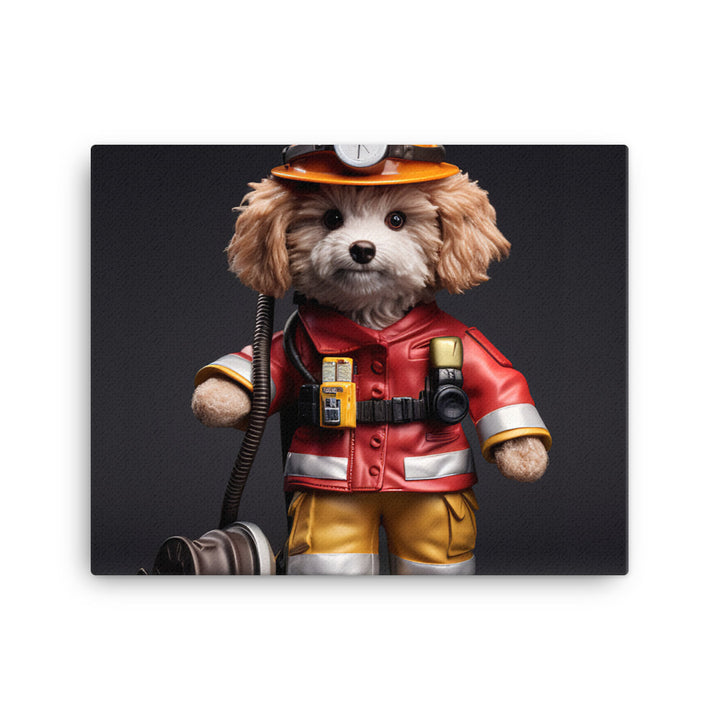 Poodle Firefighter Canvas - PosterfyAI.com