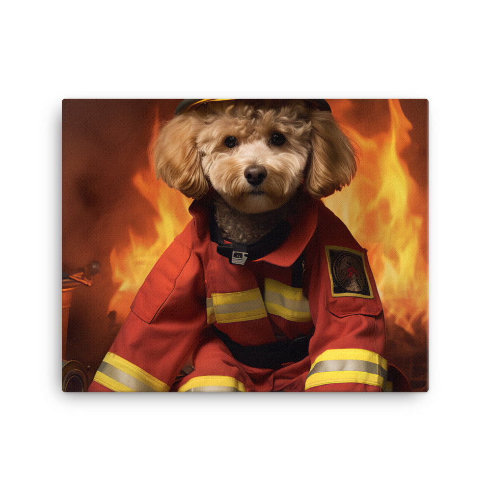 Poodle Firefighter Canvas - PosterfyAI.com