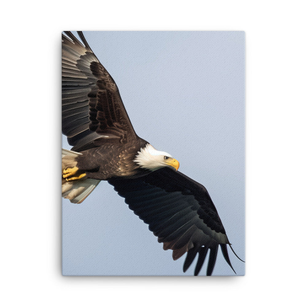 Majestic Bald Eagle Soaring in the Sky Canvas - PosterfyAI.com